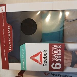 Reebok Men's Low Rise Briefs - Black, Blue, Gray